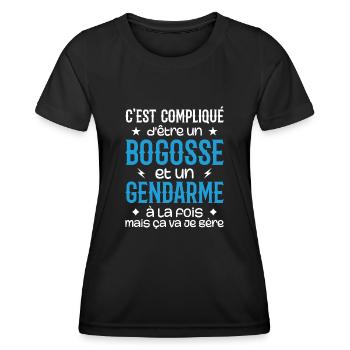 It's complicated to be a bogosse and a gendarme - Women's Functional T-Shirt - black - Front - AI Model Female 172 light (172cm)