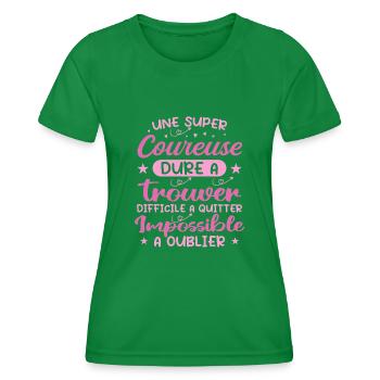 Ein Super Runner - Läufer Geschenk - Frauen Funktions-T-Shirt - Kelly Green - Vorne - AI Model Female 172 dark (172cm)