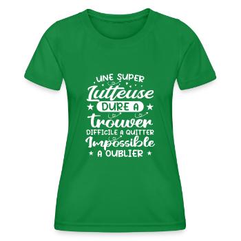 Une Super Lutteuse - Cadeau lutteuse - T-shirt sport Femme - vert - Devant - AI Model Female 172 dark (172cm)