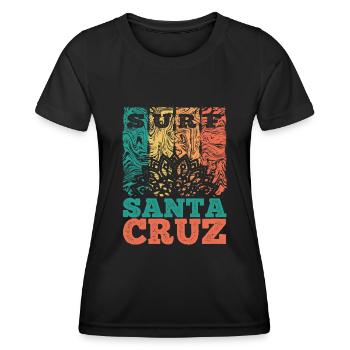 Santa Cruz Surf - Frauen Funktions-T-Shirt - Schwarz - Vorne - AI Model Female 172 light (172cm)