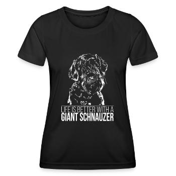 GIANT SCHNAUZER life is better saying Wilsigns - Women's Functional T-Shirt - black - Front - AI Model Female 172 light (172cm)