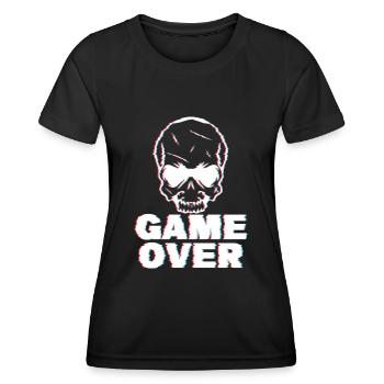 Game Over Glitch - Frauen Funktions-T-Shirt - Schwarz - Vorne - AI Model Female 172 light (172cm)