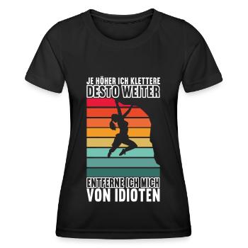 Klettern Kletterer - Frauen Funktions-T-Shirt - Schwarz - Vorne - AI Model Female 172 light (172cm)