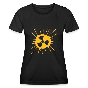 caution atomic symbol radioactive warning note - Women's Functional T-Shirt - black - Front - AI Model Female 172 light (172cm)
