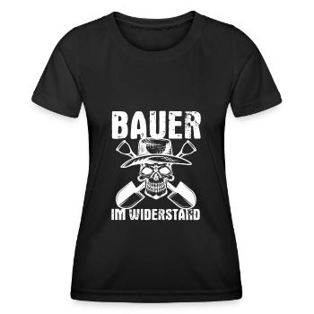 Bauer im Widerstand Landwirte Bauern - Frauen Funktions-T-Shirt - Schwarz - Vorne - AI Model Female 172 light (172cm)