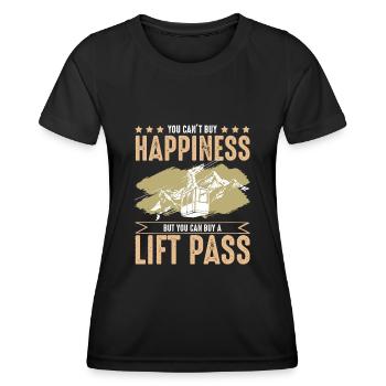 ski Skiing skilift - Frauen Funktions-T-Shirt - Schwarz - Vorne - AI Model Female 172 light (172cm)