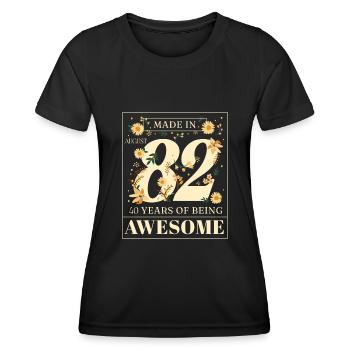 August 1982 - 40. Geburtstag Geschenk. Awesome. - Frauen Funktions-T-Shirt - Schwarz - Vorne - AI Model Female 172 light (172cm)