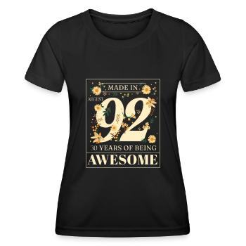 Août 1992 - Cadeau du 30e anniversaire. Génial. - T-shirt sport Femme - noir - Devant - AI Model Female 172 light (172cm)