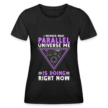 Sterne Raumschiff Kosmos - Frauen Funktions-T-Shirt - Schwarz - Vorne - AI Model Female 172 light (172cm)