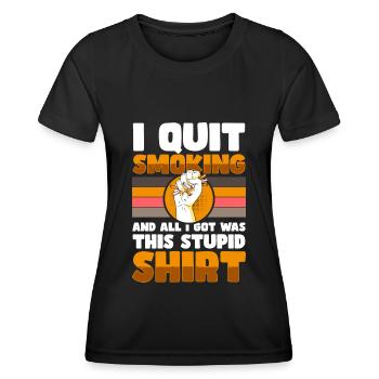 Nikotin Rauchen Zigaretten Gesundheit - Frauen Funktions-T-Shirt - Schwarz - Vorne - AI Model Female 172 light (172cm)