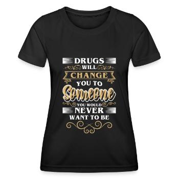 Entzug Nüchtern Cannabis Zigarette - Frauen Funktions-T-Shirt - Schwarz - Vorne - AI Model Female 172 light (172cm)