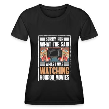 Filmliebhaber Leinwand Kinoabend Hollywood - Frauen Funktions-T-Shirt - Schwarz - Vorne - AI Model Female 172 light (172cm)