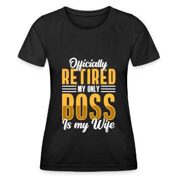 Pension de grand-père retraité Retraite - T-shirt sport Femme - noir - Devant - AI Model Female 172 light (172cm)