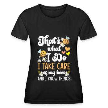 Beekeeper flower insects - Women's Functional T-Shirt - black - Front - AI Model Female 172 light (172cm)