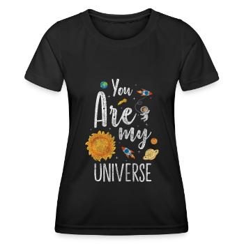 Universum Raumschiff Mars - Frauen Funktions-T-Shirt - Schwarz - Vorne - AI Model Female 172 light (172cm)