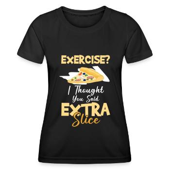 Pizza Fromage Italien - T-shirt sport Femme - noir - Devant - AI Model Female 172 light (172cm)