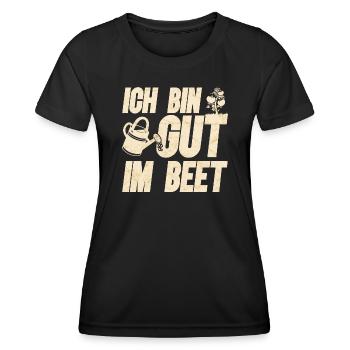 Ich bin Gut im Beet Lustiges Gärtner - Frauen Funktions-T-Shirt - Schwarz - Vorne - AI Model Female 172 light (172cm)