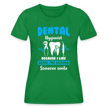 Dental Tooth Teeth - Frauen Funktions-T-Shirt - Kelly Green - Vorne - AI Model Female 172 dark (172cm)