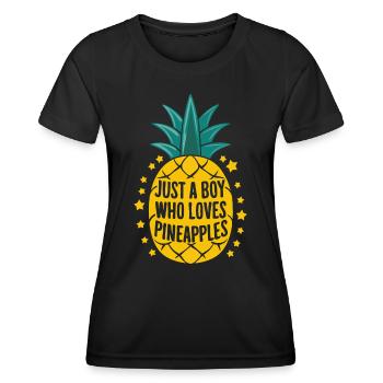 Ananas Fruit tropical hawaïen - T-shirt sport Femme - noir - Devant - AI Model Female 172 light (172cm)