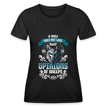 Loup-garou chien hurlant Wolfpack - T-shirt sport Femme - noir - Devant - AI Model Female 172 light (172cm)