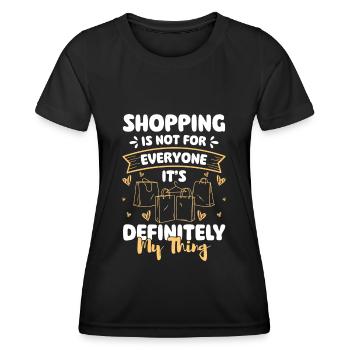 Einkauf Shopaholik Kaufen Schuhe - Frauen Funktions-T-Shirt - Schwarz - Vorne - AI Model Female 172 light (172cm)