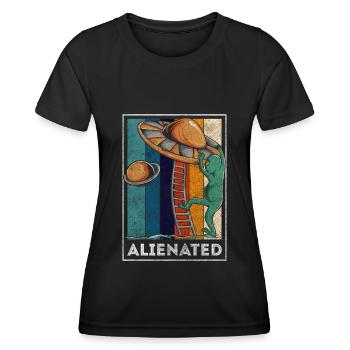 Aliens Raumschiff Erdling - Frauen Funktions-T-Shirt - Schwarz - Vorne - AI Model Female 172 light (172cm)