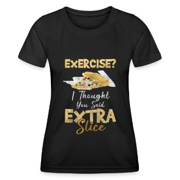 Pizzeria Pizza Slice Love - T-shirt sport Femme - noir - Devant - AI Model Female 172 light (172cm)