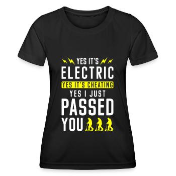 E-Scooter Elektrisch - Frauen Funktions-T-Shirt - Schwarz - Vorne - AI Model Female 172 light (172cm)