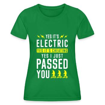 Trottinette électrique - T-shirt sport Femme - vert - Devant - AI Model Female 172 dark (172cm)