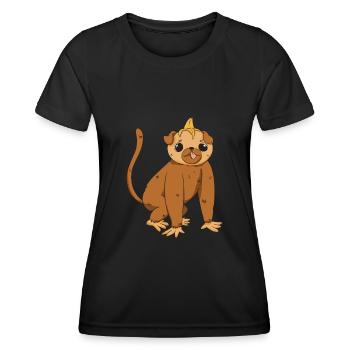 Niedlicher Affe Monkey Äffchen Cartoon Kleinkind - Frauen Funktions-T-Shirt - Schwarz - Vorne - AI Model Female 172 light (172cm)