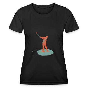 Golf Swing Retro Vintage Golfer - T-shirt sport Femme - noir - Devant - AI Model Female 172 light (172cm)