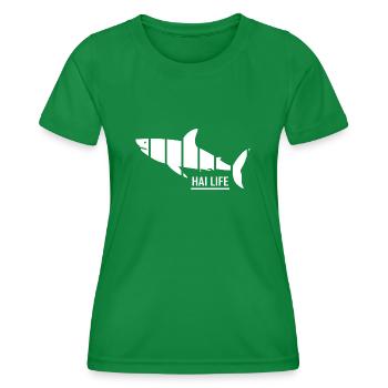 Shark hai-life Shark fin Shark - Women's Functional T-Shirt - kelly green - Front - AI Model Female 172 dark (172cm)