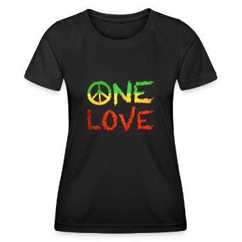 One Love - Frauen Funktions-T-Shirt - Schwarz - Vorne - AI Model Female 172 light (172cm)