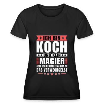 Ich bin Koch und kein Magier - Frauen Funktions-T-Shirt - Schwarz - Vorne - AI Model Female 172 light (172cm)