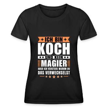 Ich bin Koch und kein Magier - Frauen Funktions-T-Shirt - Schwarz - Vorne - AI Model Female 172 light (172cm)