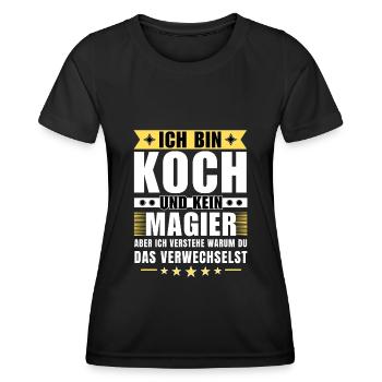 Ich bin Koch und kein Magier - Frauen Funktions-T-Shirt - Schwarz - Vorne - AI Model Female 172 light (172cm)