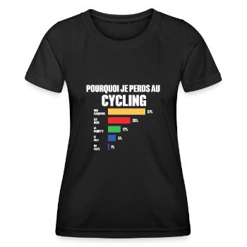 Radtrikot I Can't I Cycling - Frauen Funktions-T-Shirt - Schwarz - Vorne - AI Model Female 172 light (172cm)