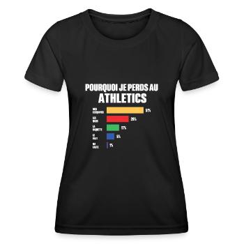 Maillot Athletics Perdant Humour Joueur De Athlet - T-shirt sport Femme - noir - Devant - AI Model Female 172 light (172cm)
