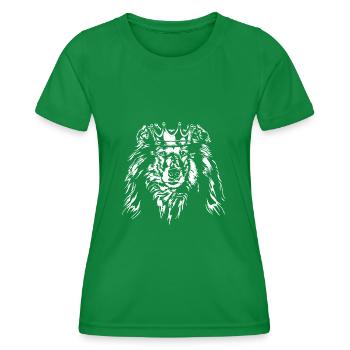 Langhaar COLLIE Krone Hund Hunde Wilsigns - Frauen Funktions-T-Shirt - Kelly Green - Vorne - AI Model Female 172 dark (172cm)