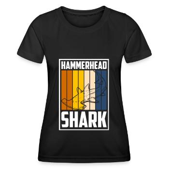 Shark Shark Fin Sailing Predatory Fish - Women's Functional T-Shirt - black - Front - AI Model Female 172 light (172cm)
