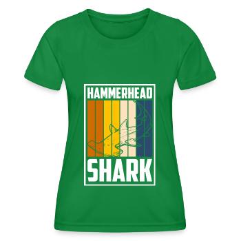 Hai Haifischflosse Segeln Raubfisch - Frauen Funktions-T-Shirt - Kelly Green - Vorne - AI Model Female 172 dark (172cm)