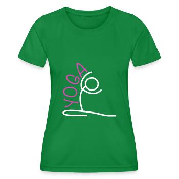 Tenue de yoga - T-shirt sport Femme - vert - Devant - AI Model Female 172 dark (172cm)