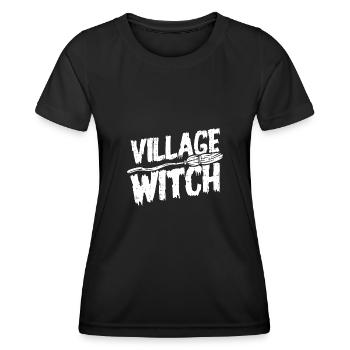 Creepy Halloween Village Witch Witch’s Broom - T-shirt sport Femme - noir - Devant - AI Model Female 172 light (172cm)