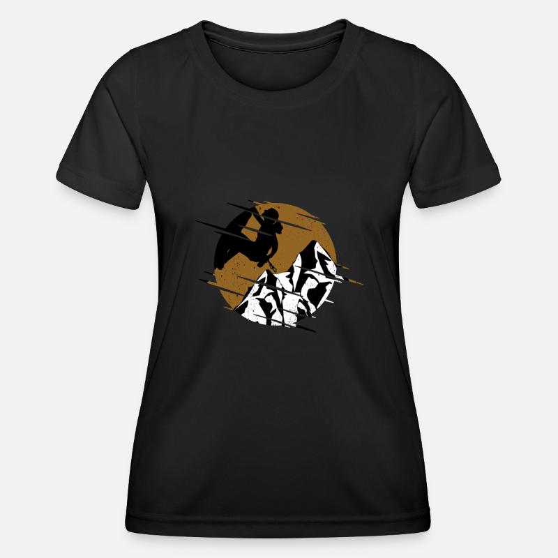 Bouldering Climbing - Women's Functional T-Shirt - black