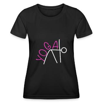 Yoga - T-shirt sport Femme - noir - Devant - AI Model Female 172 light (172cm)