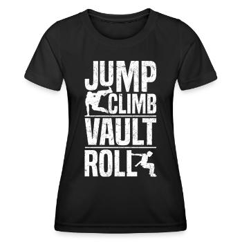 Parkour - T-shirt sport Femme - noir - Devant - AI Model Female 172 light (172cm)