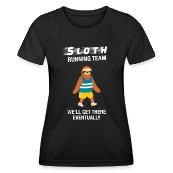 Sloth Running Team - Marathon Run Running - T-shirt sport Femme - noir - Devant - AI Model Female 172 light (172cm)