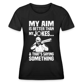 Trapschießen | Schießsport Fallenschießen Geschenk - Frauen Funktions-T-Shirt - Schwarz - Vorne - AI Model Female 172 light (172cm)