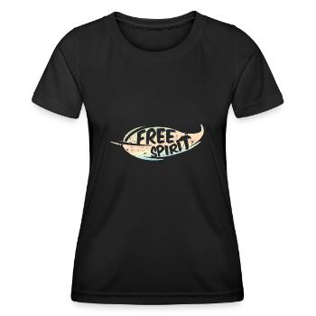 Free Spirit / - Frauen Funktions-T-Shirt - Schwarz - Vorne - AI Model Female 172 light (172cm)