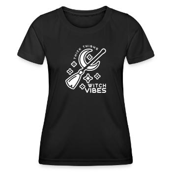 Halloween Sorcière Sorcières Cuisses Épaisses Sorcière Vibes - T-shirt sport Femme - noir - Devant - AI Model Female 172 light (172cm)